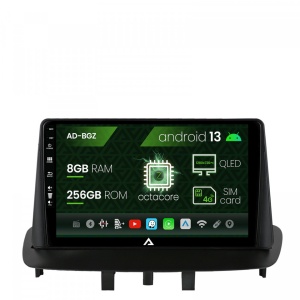 Navigatie Renault Megane 3 , Fluence (2009-2016), Android 13, Z-Octacore , 8GB RAM , 256GB ROM, 9 Inch - AD-BGZ9008,AD-BGRKIT372