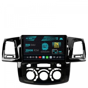 Navigatie Toyota Hilux (2008-2014) Clima Manuala, Android 13, X-Octacore , 8GB RAM , 256GB ROM, 9.5 Inch - AD-BGX9008,AD-BGRKIT082