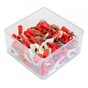 Set 100 Papuci Electrici Terminali Tip Furca Izolati 5.3Mm