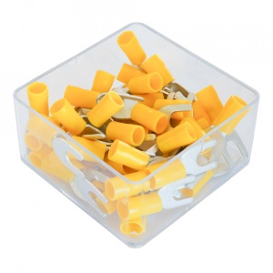 Set 100 Papuci Electrici Terminali Tip Furca Izolati 6.4Mm