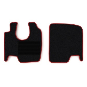 Set 2 covorase camion F-Core, velur, pentru MERCEDES ATEGO, ATEGO 2, ATEGO 3, AXOR, 1998+, Negru - Rosu