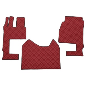 Set 3 covorase camion F-Core, Piele-ECO, MERCEDES ACTROS MP4 / MP5, cabina lata 250cm, scaun pasager convertibil, Rosu