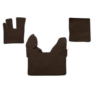 Set 3 covorase camion F-Core, Piele-ECO, pentru DAF XF 106, transmisie automata, Maro