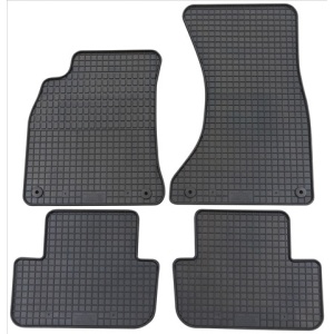 Set 4 covorase auto din cauciuc PETEX, negru, compatibil cu Audi A4 11/2007-09/2015, A4 Avant 05/2008-09/2015, A4 Allroad 2009-05/2016, A5 Sportback