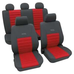 Set huse scaune auto, Sport Active, culoare gri/rosu