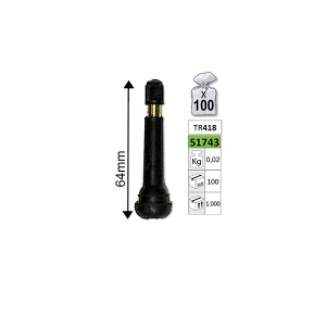 Valve Pentru Anvelope Tr418 64Mm - Set 100Buc