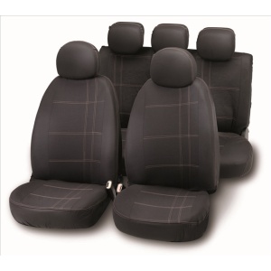 10028Bt Set Complet Huse Scaune (Fata+Spate) Negru-Gri Embroidery Bottari