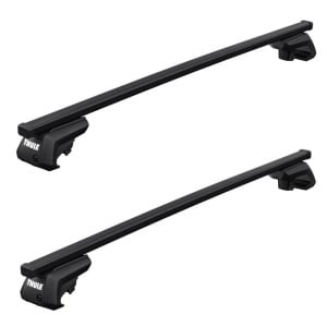 Bare transversale Thule Evo Raised Rail Squarebar dedicate pentru Kia Pride 1997-2000 cu bare longitudinale inaltate