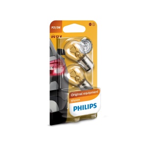 Bec Halogen Philips P21/5W Vision 12V 21/5W BAY15d - Set 2 Buc