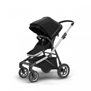Carucior Thule SLEEK Cadru Gri si Copertina Midnight Black
