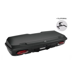 Cutie portbagaj pe carligul de remorcare Thule Arcos XL + platforma Thule Arcos - Negru, 450L
