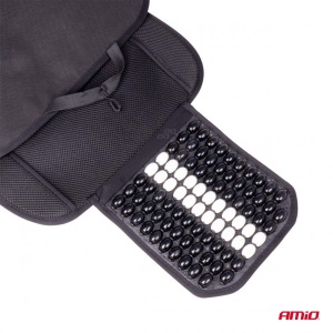 Husa scaun auto cu bile de masaj, suport lombar si tetiera, dimensiuni 131 x 46 cm, culoare Neagra - Img 5