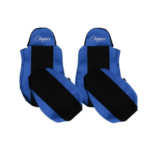 Huse Scaune ELEGANCE S (Albastru, Piele Eco, Velur) - Compatibile cu MAN TGA, TGL I, TGM I, TGS I 06.99-