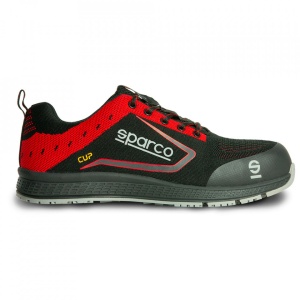 Incaltaminte de protectie curse Sparco Light Line Cup - Piele intoarsa/Net ,Negru/Rosu , marime: 45