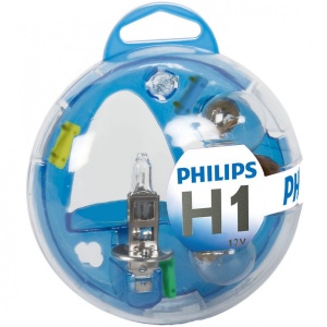 Kit rezerva bec auto cu halogen Philips H1, 12V