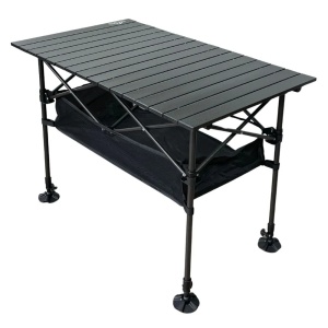 Masă camping si pescuit ajustabilă Overlander cu husă, Negru, 94 x 55 cm, inălțime reglabilă 67,5–106 cm