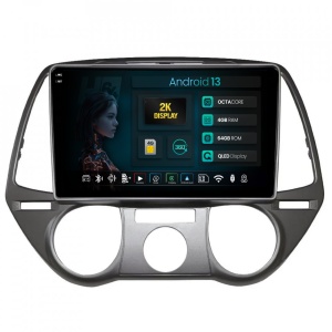 Navigatie 2K HUB64 Hyundai I20 (2008-2012), 4GB RAM, Android 13, Octacore, Slot Sim 4G, DSP, GPS, Wi-FI, Carplay, Android Auto, USB, Bluetooth, Waze, Touchscreen, 9.5 Inch