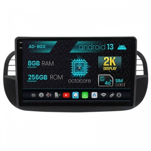 Navigatie Fiat 500 (2007-2014), Android 13, X-Octacore , 8GB RAM , 256GB ROM, 9.5 Inch - AD-BGX9008,AD-BGRKIT362V3