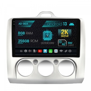 Navigatie Ford Focus MK2 (2004-2011), Clima manuala, Android 13, X-Octacore , 8GB RAM , 256GB ROM, 9.5 Inch - AD-BGX9008,AD-BGRKIT112