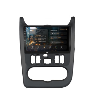 Navigatie HUB64 Dacia Logan / Duster / Sandero (2009-2015), 4GB RAM, Android 13, Quadcore, DSP, GPS, Wi-FI, Carplay, Android Auto, USB, Bluetooth, Waze, Touchscreen, 9" inch