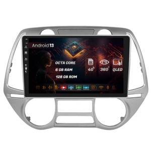 Navigatie HUB64 Hyundai I20 (2008-2012), 6GB RAM, Android 13, Octacore, Slot Sim 4G, DSP, GPS, Wi-FI, Carplay, Android Auto, USB, Bluetooth, Waze, Touchscreen, 9 Inch V2
