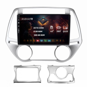 Navigatie HUB64 Hyundai I20 (2012-2014), 8GB RAM, Android 13, Octacore, Slot Sim 4G, DSP, GPS, Wi-FI, Carplay, Android Auto, USB, Bluetooth, Waze, Touchscreen, 9 Inch