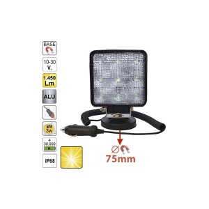 Proiector De Lucru Cu Led. Patrat. Lumina Difuza. Baza Magnetica