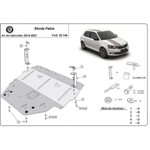 Scut motor metalic pentru Skoda Fabia 3 - Diesel ( 2015 - 2021 )