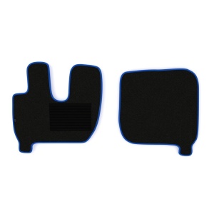 Set 2 covorase camion F-Core, velur, pentru IVECO STRALIS, cabina ACTIVE SPACE, 2002+, Negru - Albastru