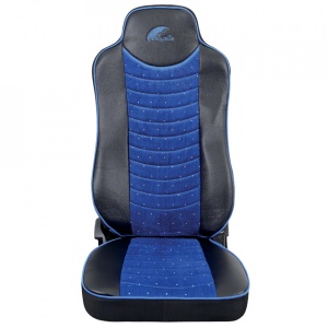Set huse scaun UMBRELLA pentru MERCEDES ACTROS EURO 5 1844 MP2 MP3 MP4 ECO LEATHER + VELVET BLUE+BLACK - Img 3