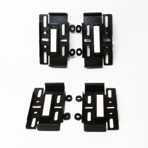 Set suport numar inmatriculare SLIM fara rame MEGA DRIVE 4 buc (FATA + SPATE) Negru