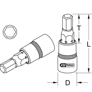 Tubulara 1/2 Cu Bit Hexagonal Scurt 19Mm-Ks Tools