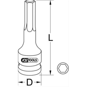 Tubulara De Impact 1/2Cu Bit Torx Lung T45