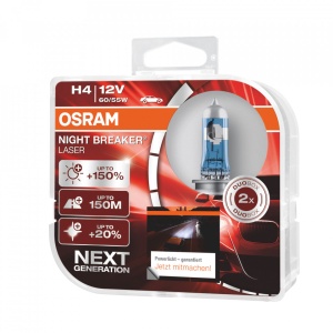 64193Nl-Hcb Set Duobox 2 Becuri 12V60/55W H4 Nightbreaker Laser (150%) Osram Original