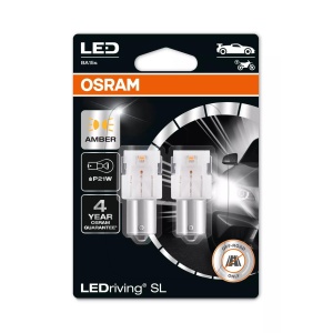 Bec Osram LEDriving SL P21W Galben | 12V - BA15s - Set 2 buc (Off-Road)