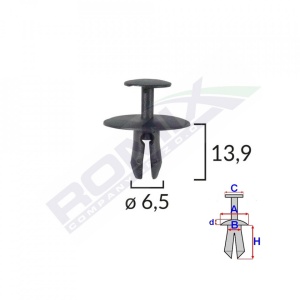 Clips Fixare Pentru Citroen/Peugeot 6.5X13.9Mm - Negru Set 10 Buc