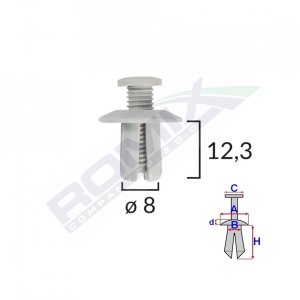CLIPS FIXARE UNIVERSAL - ALB SET 10 BUC