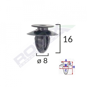 Clips Tapiterie Pentru Bmw Mini 8X16Mm - Negru Set 10 Buc