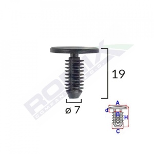 Clips Tapiterie Pentru Citroen/Peugeot - Negru Set 10 Buc