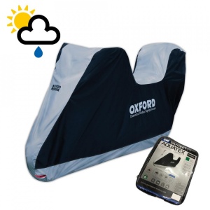 Husa-prelata protectie impermeabila motocicleta cu spatiu pentru cutie top-case XL