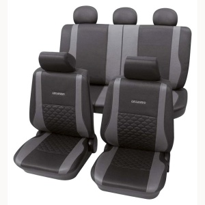 Huse auto Petex, Exclusive, culoare Negru/Gri, 11 piese
