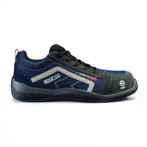 Incaltaminte de protectie curse Sparco Drive Line Urban Evo - nailon/piele intoarsa,Negru/Gri/Albastru Navy , marime: 45
