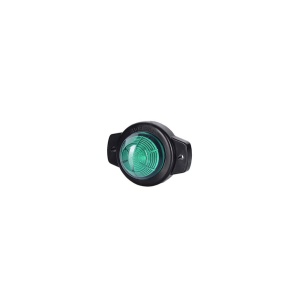 Lampă gabarit rotundă mică, Horpol, marcaj frontal, LED verde, alimentare 12/24V