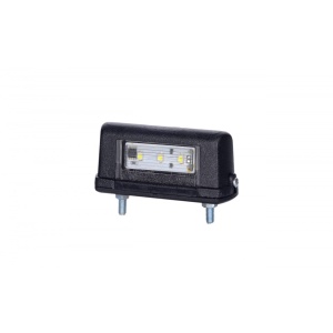 Lampă mare plăcuță înmatriculare, Horpol, LED alb, carcasă neagră, alimentare 12/24V