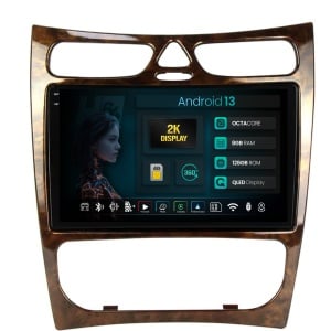 Navigatie 2K HUB64 Benz CLK (W209) (2002-2006), 8GB RAM, Android 13, Octacore, Slot Sim 4G, DSP, GPS, Wi-FI, Carplay, Android Auto, USB, Bluetooth, Waze, Touchscreen, 9.5 Inch