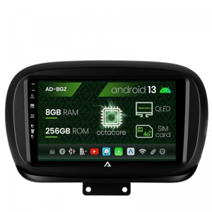 Navigatie Fiat 500X (2014-2020), Android 13, Z-Octacore , 8GB RAM , 256GB ROM, 9 Inch - AD-BGZ9008,AD-BGRKIT362