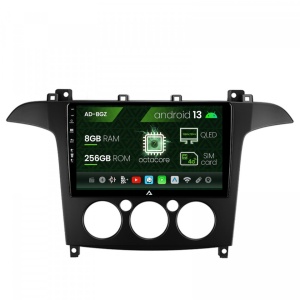 Navigatie Ford S-MAX (2006-2015) Clima Manuala, Android 13, Z-Octacore , 8GB RAM , 256GB ROM, 9 Inch - AD-BGZ9008,AD-BGRKIT124