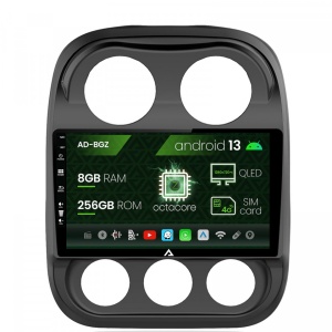 Navigatie Jeep Compass (2009-2016), Android 13, Z-Octacore , 8GB RAM , 256GB ROM, 10.1 Inch Inch - AD-BGZ9008,AD-BGRKIT284