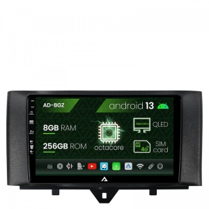 Navigatie Smart Fortwo (2010-2015), Android 13, Z-Octacore , 8GB RAM , 256GB ROM, 9 Inch - AD-BGZ9008,AD-BGRKIT409