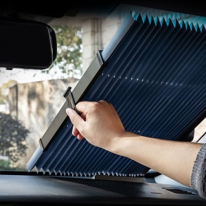 Parasolar auto retractabil de tip "Acordeon", dimensiune 46 x 150 cm